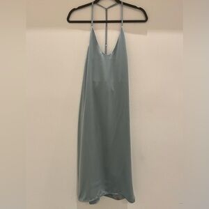 Lunya Washable Silk Slip Dress in Blue Size S